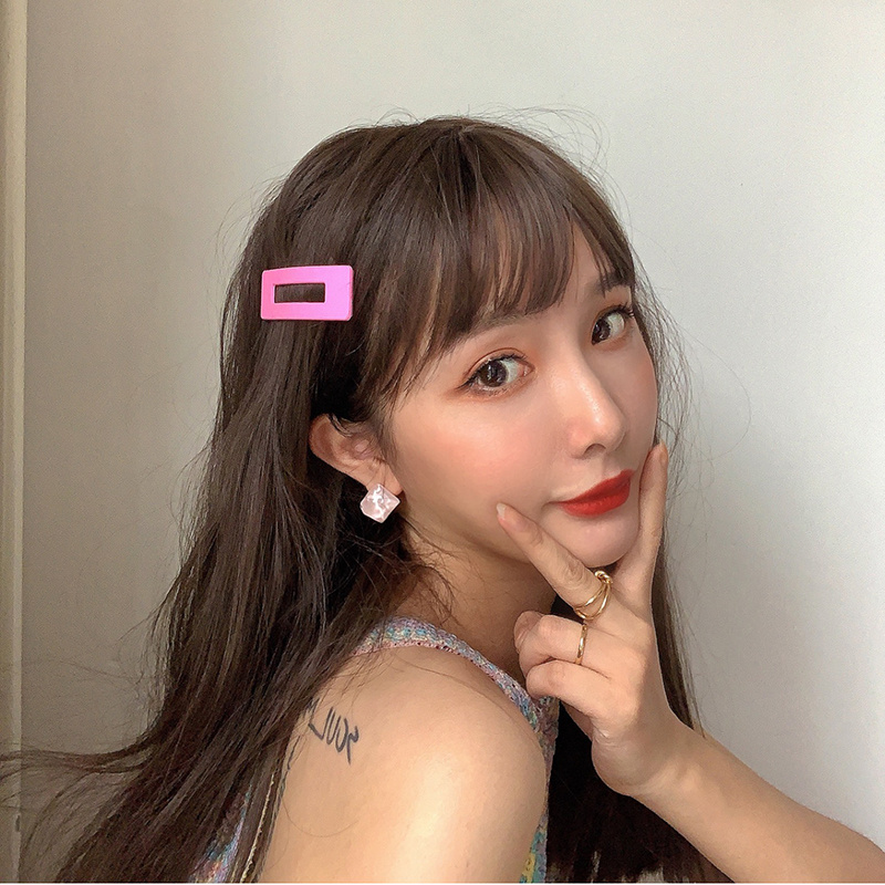 Phụ Kiện Bông Tai acrylic Hình Gợn Sóng Nước Hình Vuông Kiểu Hàn Quốc Cho Nữ Sinh Hàng Ngày