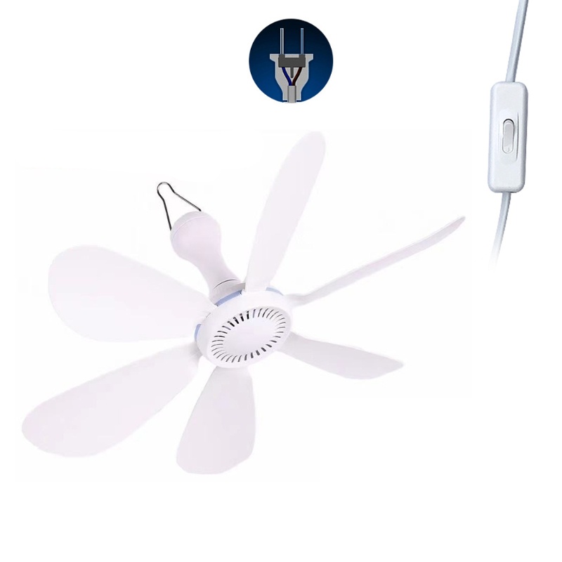 Quạt Trần Mềm Một Tốc Độ 220V 20W 6 Flabellums 20.4in Phích Cắm US Cho Phòng Ngủ
