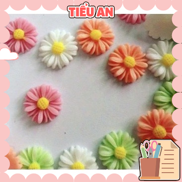 C134 Charm slime/ Dụng Cụ Trang Trí [Ko Keo &amp; Nút] Hình Hoa Nhiều Cánh (1.5x1.5 cm)