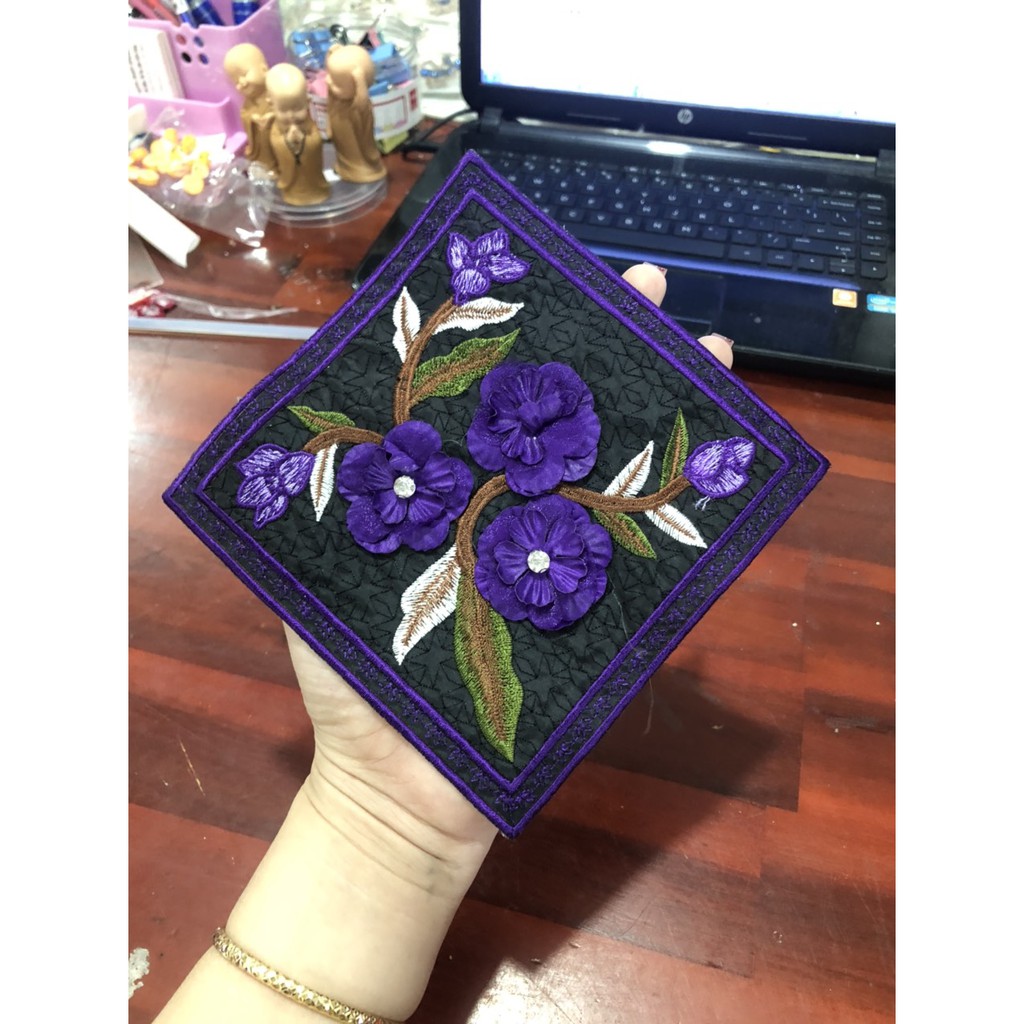 tấm vuông hoa 14cm xinh xắn