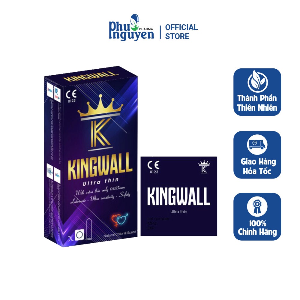(Che Tên) Bao Cao Su KingWall Kéo Dài Cuộc Yêu (Hộp 3 cái/ 10 cái)