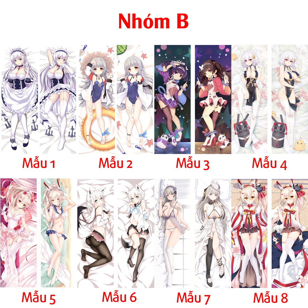 {48 mẫu Dakimakura} Vỏ Gối ôm Anime game Azur Lane siêu to dài 1,5m x 50cm hàng có sẵn đặt theo yêu cầu