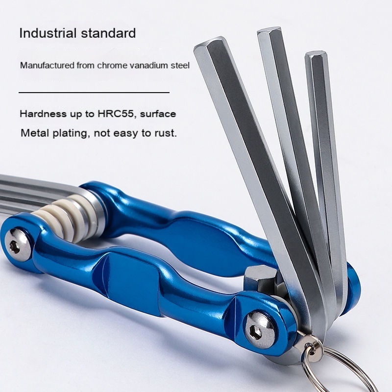 Bộ Cờ Lê Vặn Ốc Vít 6 Góc Có Thể Gập Lại Được Bằng Hợp Kim Thép Crom vanadium