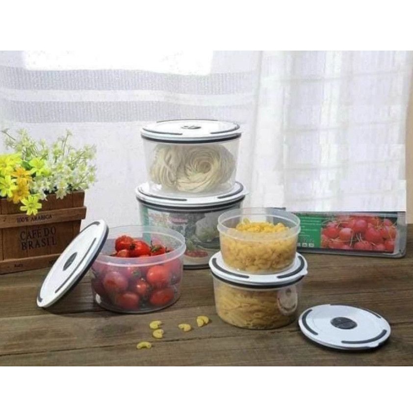 BỘ 5 HỘP NHỰA CHUYÊN DỤNG ĐỰNG THỰC PHẨM, ĐỰNG CƠM VÀ THỨC ĂN MANG ĐI LÀM CÓ NẮP BẰNG NHỰA ABS CHỊU NHIỆT