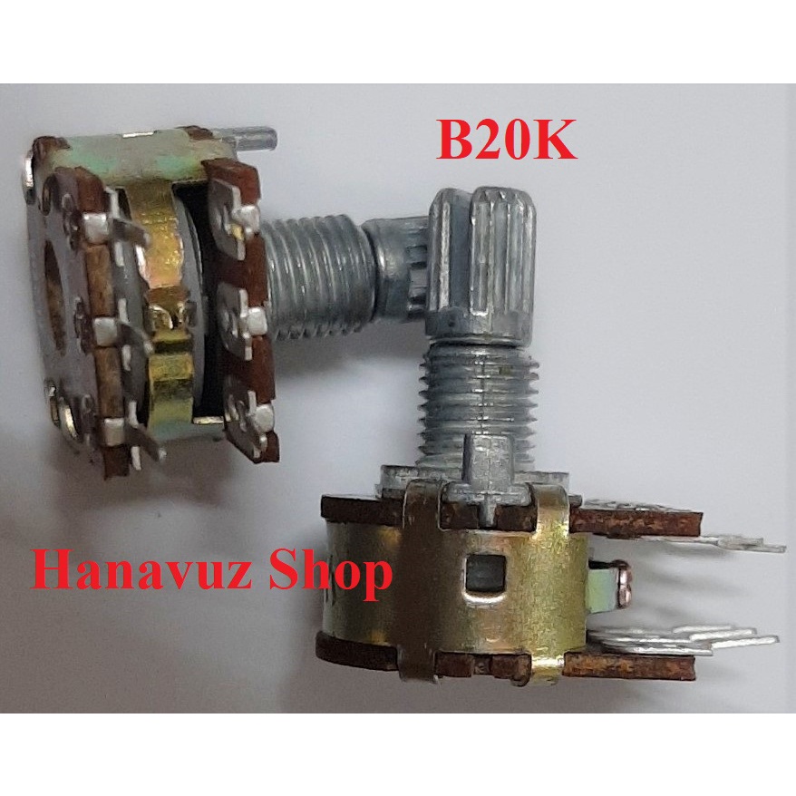 Biến trở kép B50K/ B20K, Triết áp đôi, chiết áp kép, chiết áp đôi, chiết áp kép B50K/ B20K