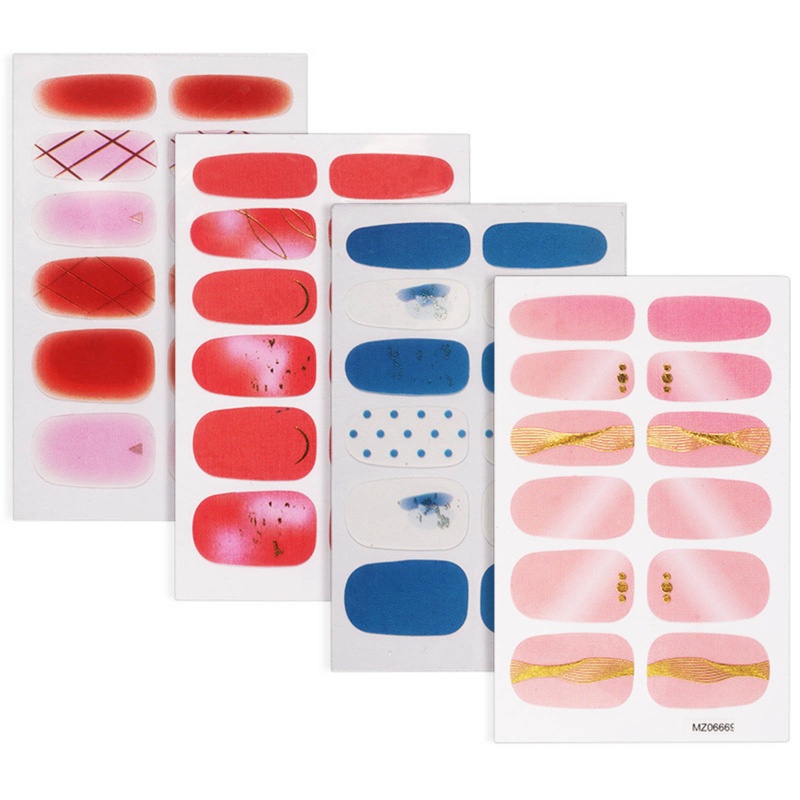 Set 48 Miếng Dán Gel Tự Dính Trang Trí Móng Tay Toàn Diện