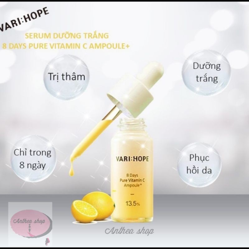 VARI:HOPE 8DAYS PURE VITAMINC AMPOULE- Tinh chất vitaminC hỗ trợ trị nám- dưỡng trắng da trong 8 ngày