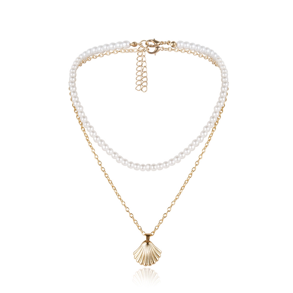 Dây Chuyền Choker Nhiều Lớp Đính Vỏ Sò