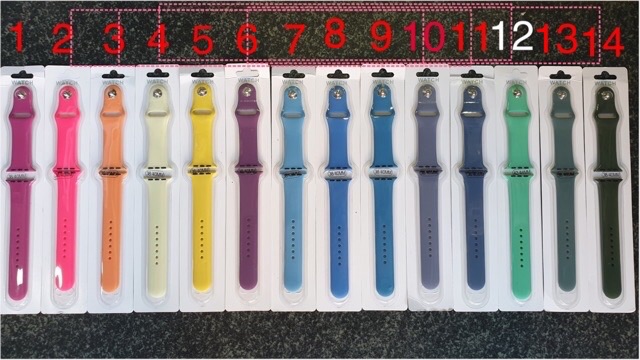 DÂY CAO SU APPLE WATCH SPORT BANDS CAO CẤP ĐỦ MÀU XANH BÓNG ĐÊM FULL SIZE 1 2 3 4 5 38mm 40mm 42mm 44mm