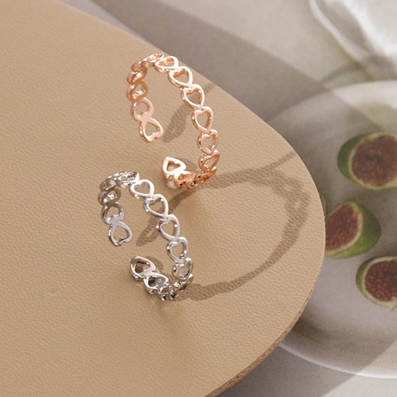 Nhẫn Hở Hình Trái Tim Thời Trang Có Thể Điều Chỉnh Kích Cỡ Dành Cho Nữ