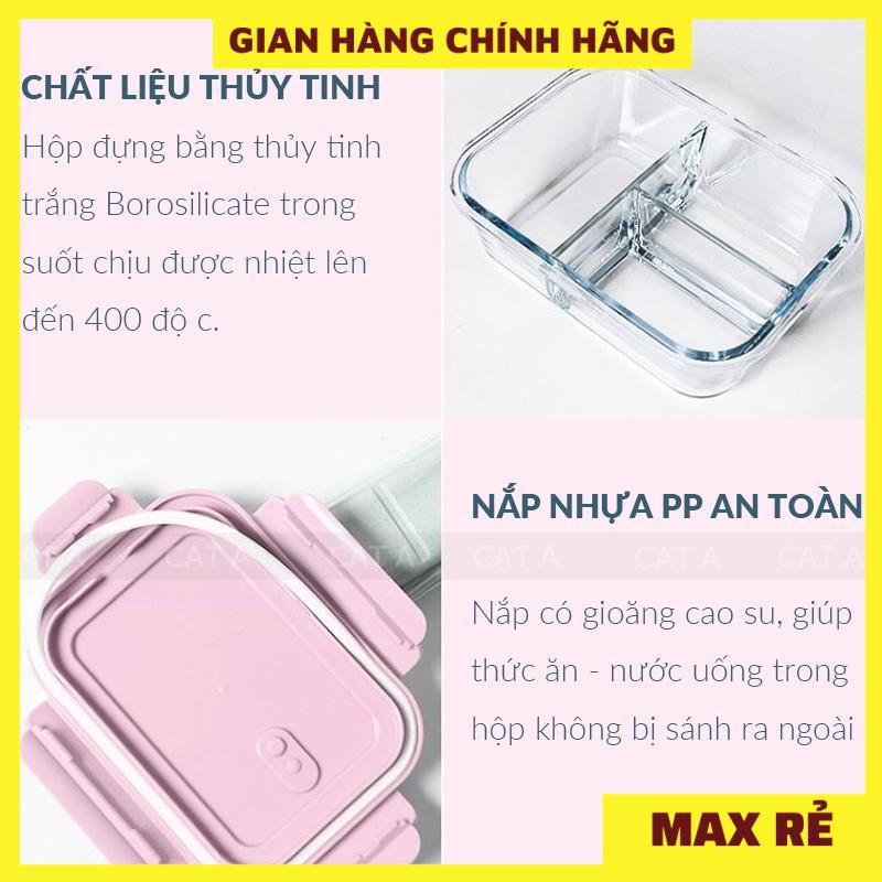 HỘP CƠM THỦY TINH GIỮ NHIỆT  CHIA NHIỀU NGĂN VĂN PHÒNG!