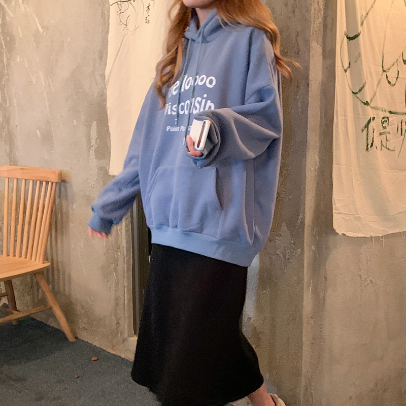 Áo Hoodie Dài Tay In Hoạ Tiết Chữ Kiểu Ulzzang Hàn Quốc Dành Cho Nữ | BigBuy360 - bigbuy360.vn