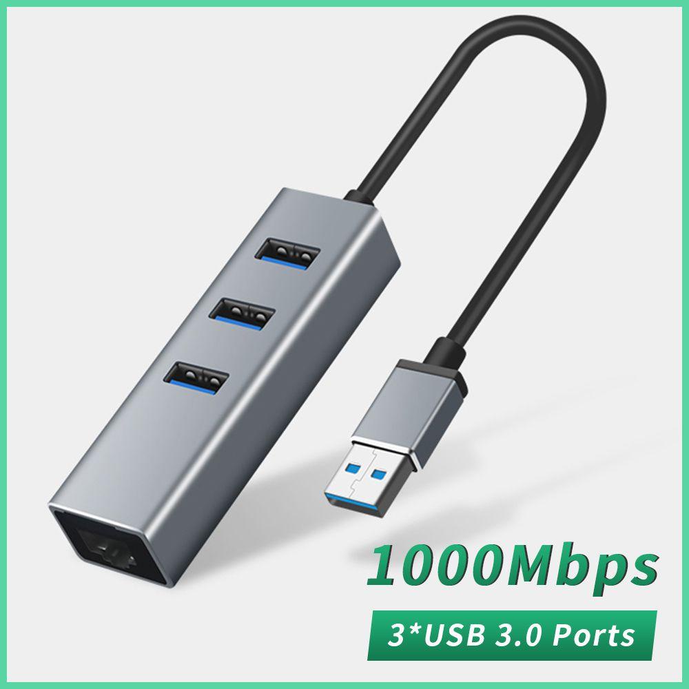 .Bộ Chia 3 CổNg USB 3.0 RJ45 1000Mbps Cho Laptop