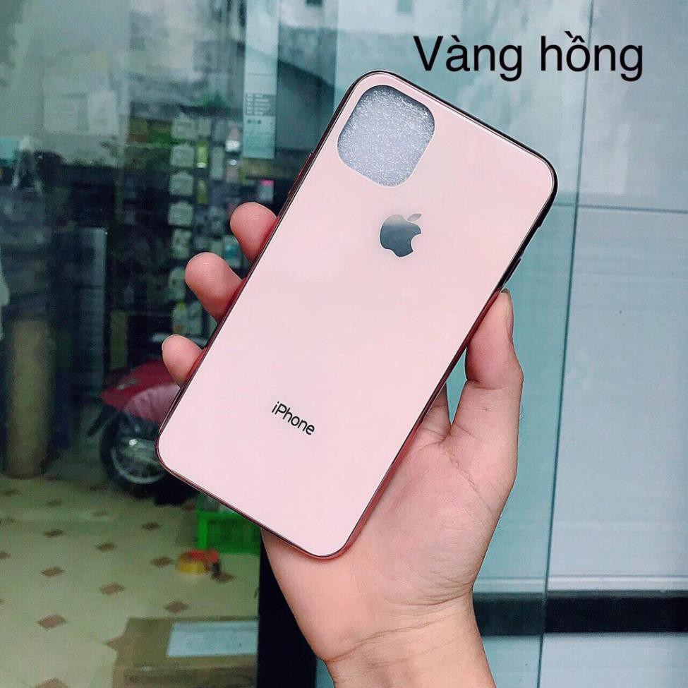 Ốp điện thoại kính cường lực viền dẻo cùng màu với lưng máy Iphone6/7/8/X/Xs/Xr/XsMax #8