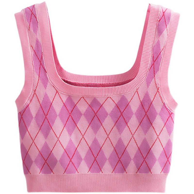 Áo Croptop Dệt Kim Sát Nách Kiểu Hàn Quốc Dễ Thương Cho Nữ