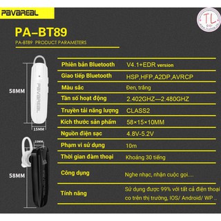 TAI NGHE BLUETOOTH - TAI NGHE BLUETOOTH PAVAREAL