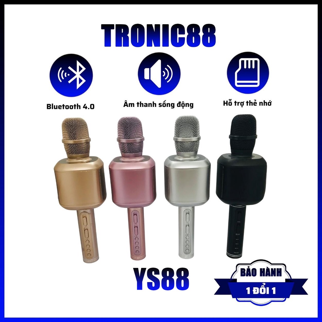 Micro Karaoke Bluetooth YS88 Thu Âm Cực Hay, Kiêm Loa Bluetooth, Tích Hợp Nhiều Hiệu Ứng Hỗ Trợ Hát