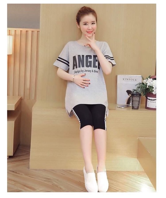 Bộ bầu cotton áo suông