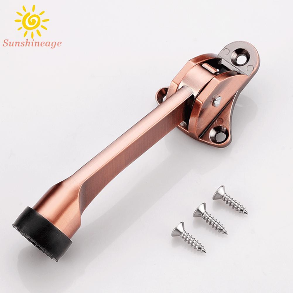 Door Stopper With Screws Zinc Alloy 1pc Anti-collision Punching Foot Door