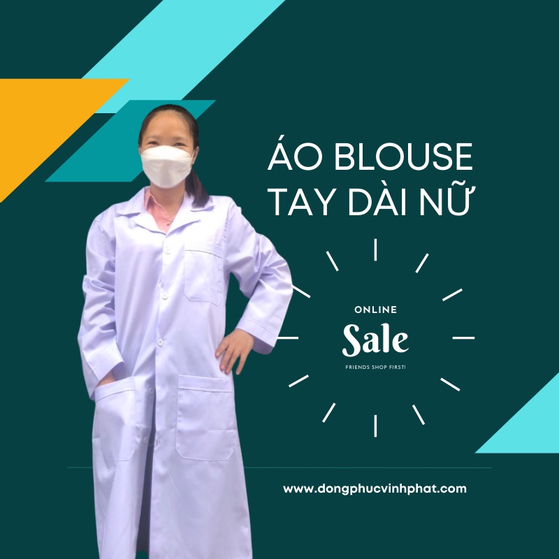 Áo Blouse Trắng Tay Dài Cao Cấp, Áo Blouse bác sĩ, dược sĩ phòng thí nghiệm ngắn tay nam nữ