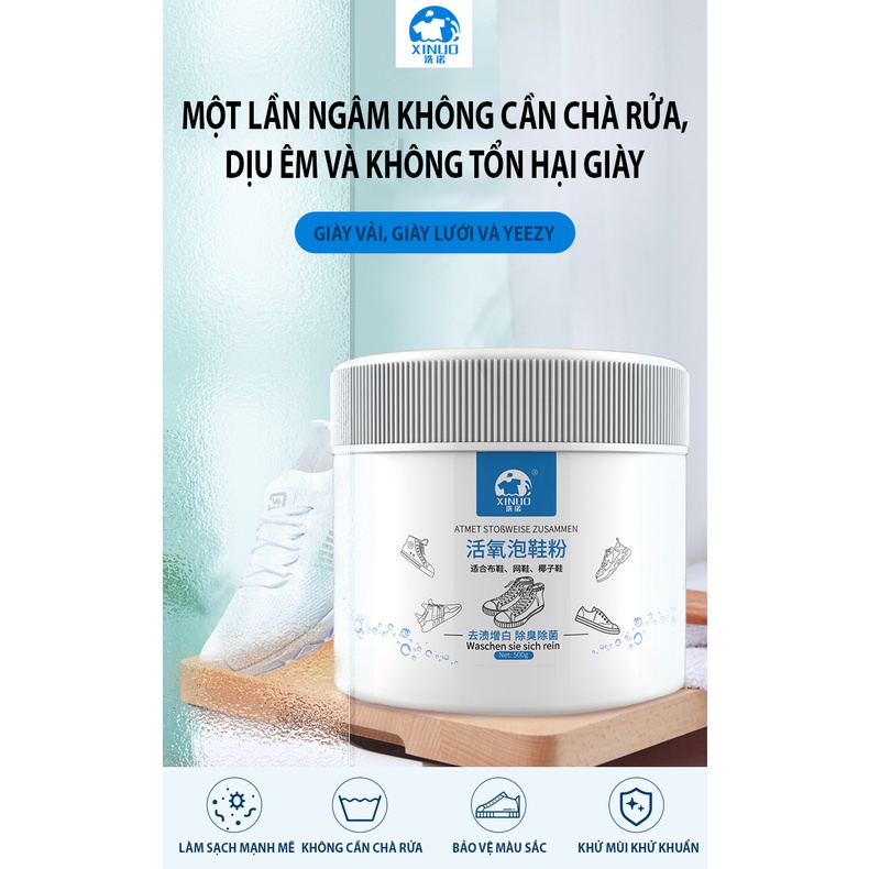 Bột Đánh Giày,Bột Giặt Tẩy Vết Bẩn Trên Giày Xinuo - Hộp 500g