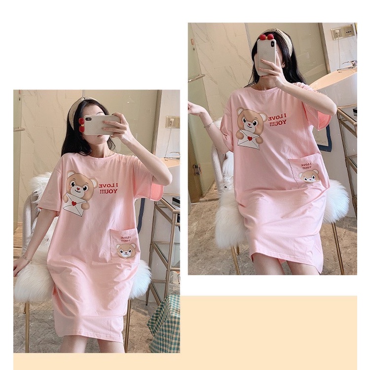 Đầm ngủ - Váy mặc nhà -chất liệu cotton-mềm- mát -mịn