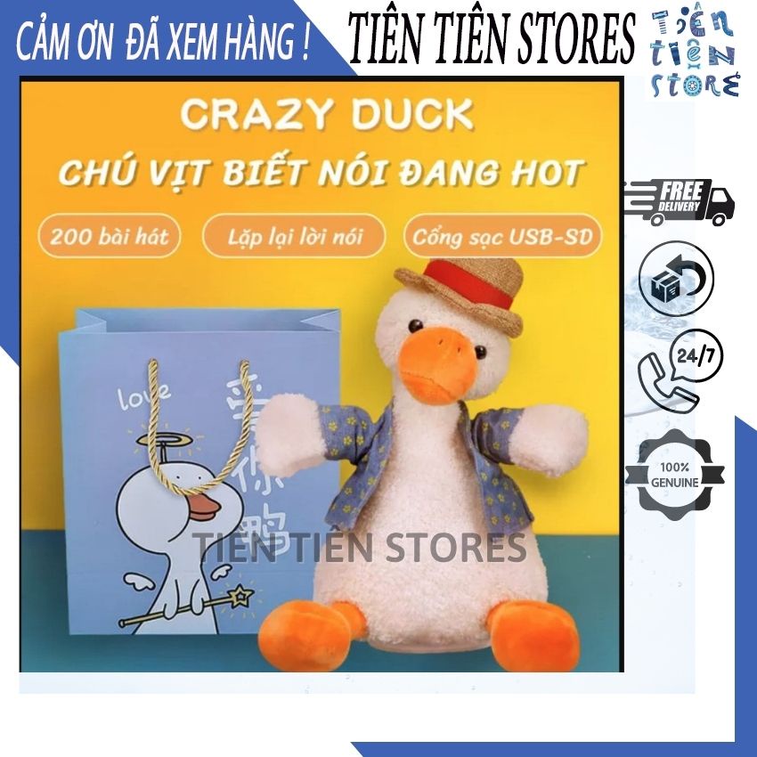 Vịt Biết Nói, Biết Hát, Nhại Tiếng, nhún nhảy, cà khịa, Phát Nhạc TIÊN TIÊN STORE
