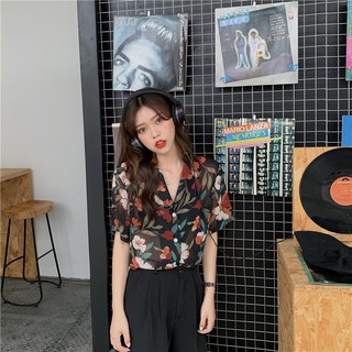 Áo sơ mi voan ngắn tay XJ-Loose thiết kế cổ điển và màu sắc