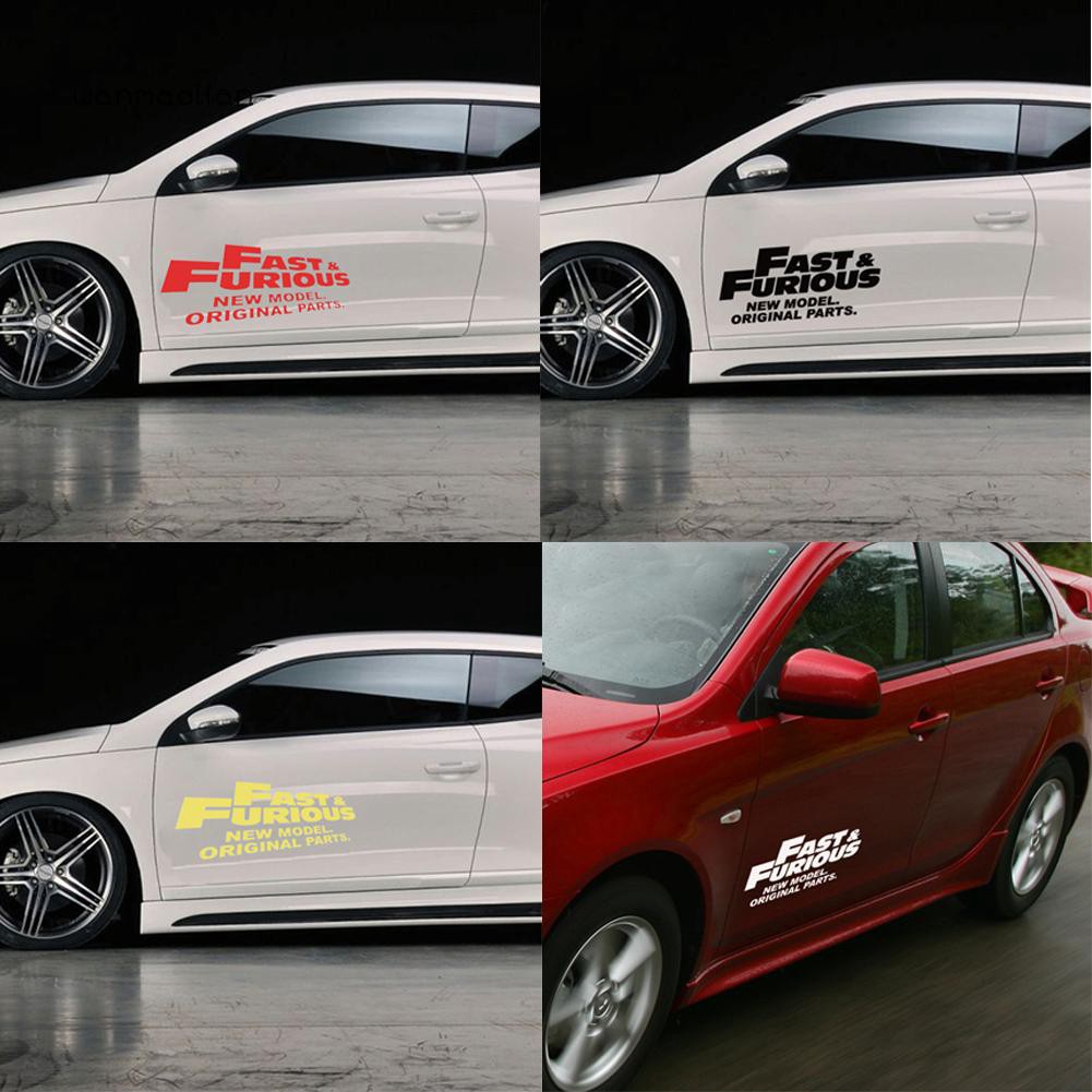 ★Sticker Phản Quang Dán Trang Trí Thân Xe Hơi Xe Tải In Chữ Fast Furious