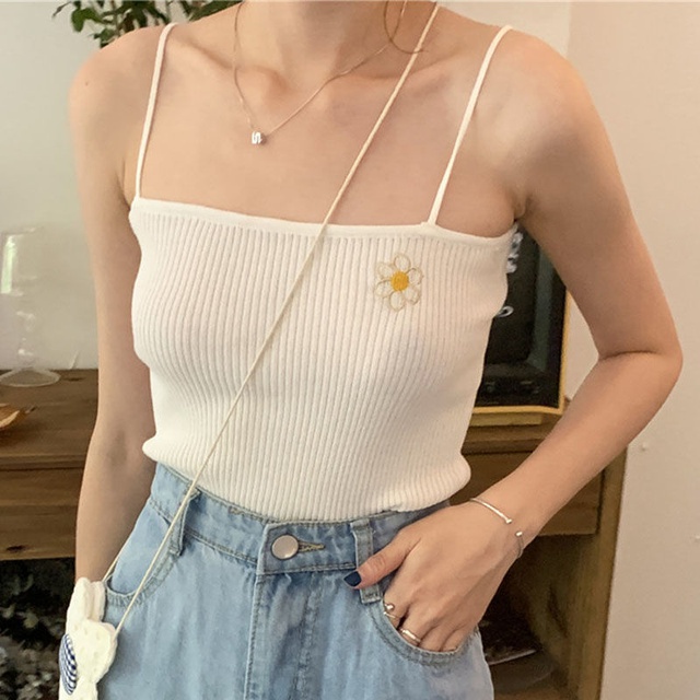 Áo hai dây bún Hoa Mai chất thun giãn♥️Áo bodip hai màu Đen Trắng♥️ FREE SHIP | BigBuy360 - bigbuy360.vn