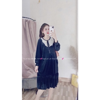 Váy Nhung Cổ Bèo