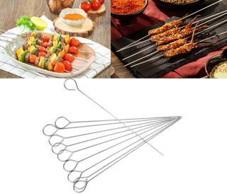 Xiên nướng thịt bằng inox không gỉ sáng bóng chất lượng cao dùng cho bếp nướng phi 4 dài 50cm