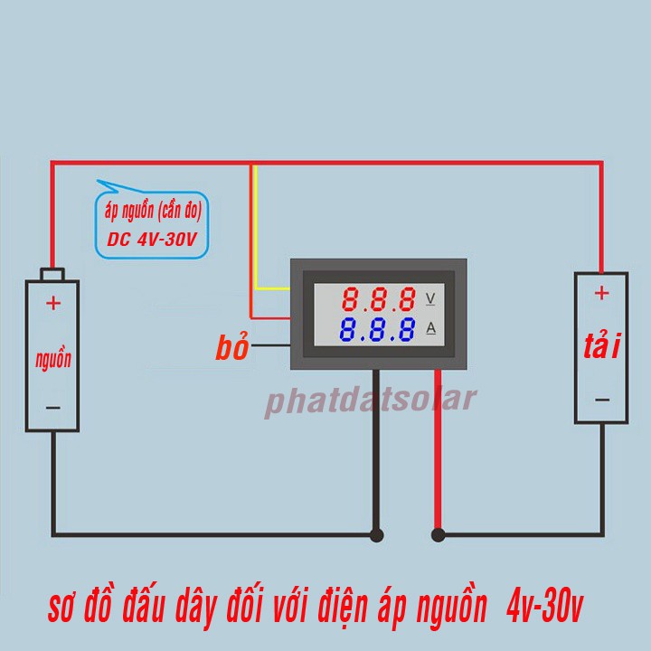 Led đo dòng và áp DC 100V-10A