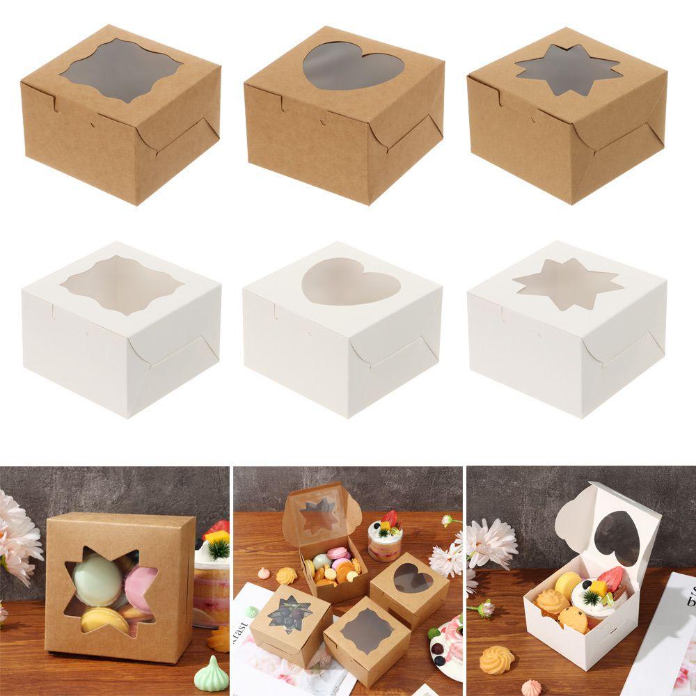 Bộ 10 Hộp Đựng Bánh Quy Làm Quà Tặng Siêu Bền Hình Ngôi Sao / Trái Tim Dễ Thương