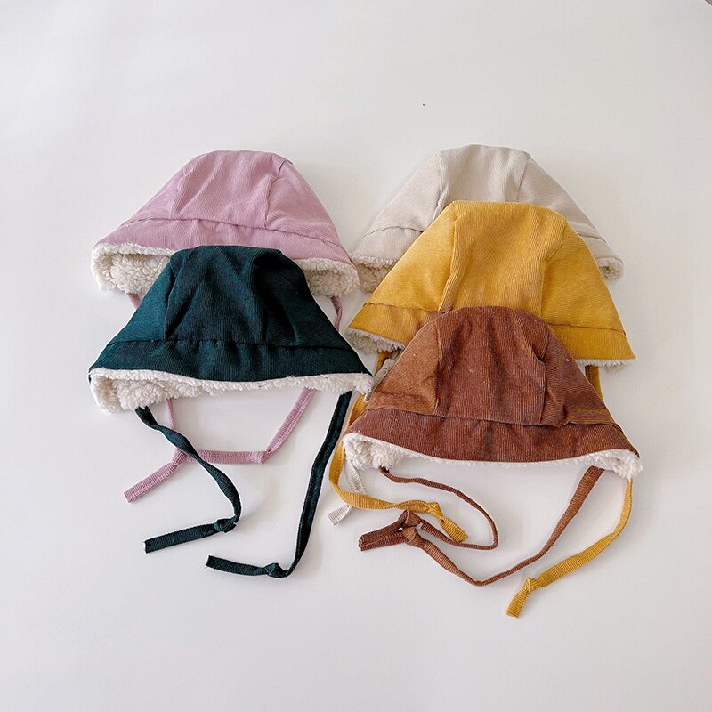 Mũ beanie Dày Mềm Mại Giữ Ấm Tai Cho Bé