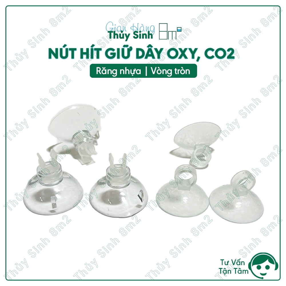 Nút Hít Răng Nhựa, Vòng Tròn Giữ Dây Oxy, Co2 Hồ Thủy Sinh - Dễ Dùng, Tiện Lợi - 8m2