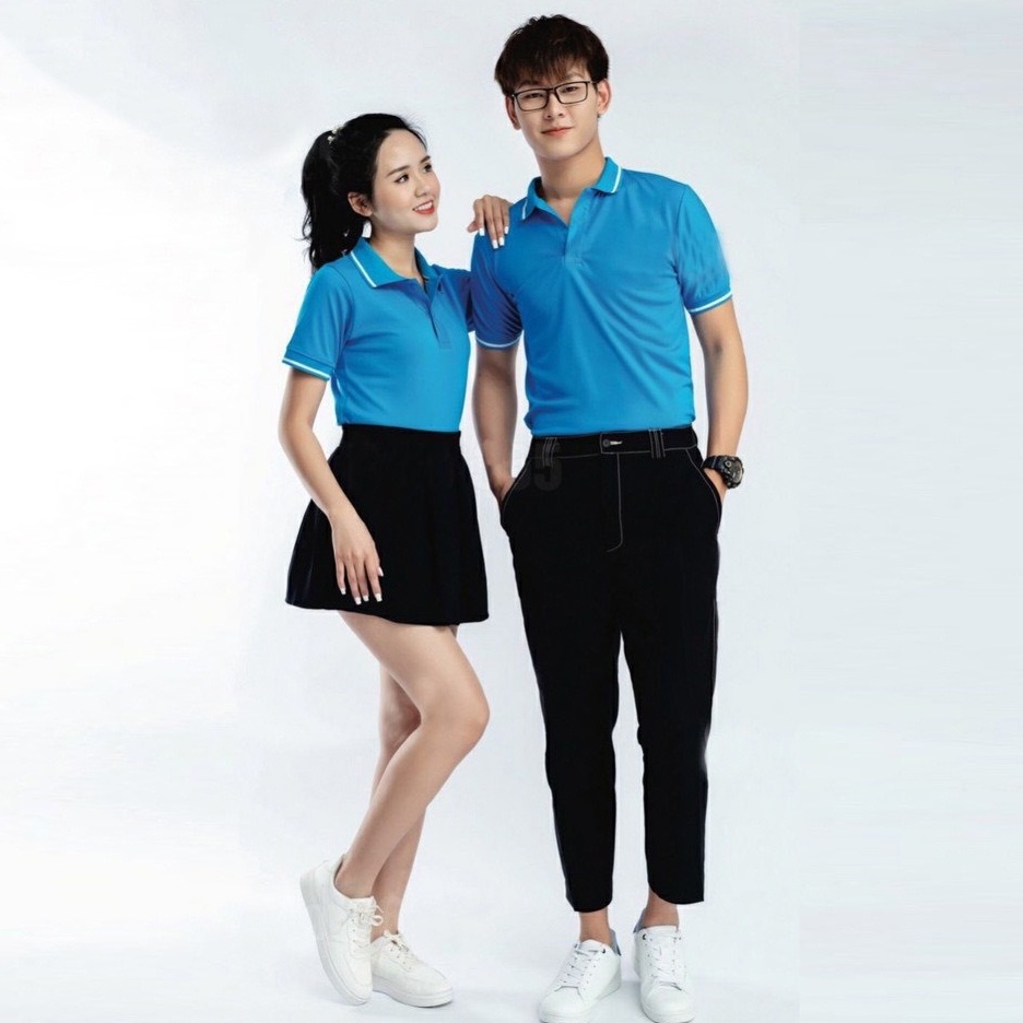 Áo Thun Polo Nam Nữ Có Cổ Vải Cá Sấu Mè Có Viền Phong Cách Hàn Quốc Năng Động Nhiều Màu