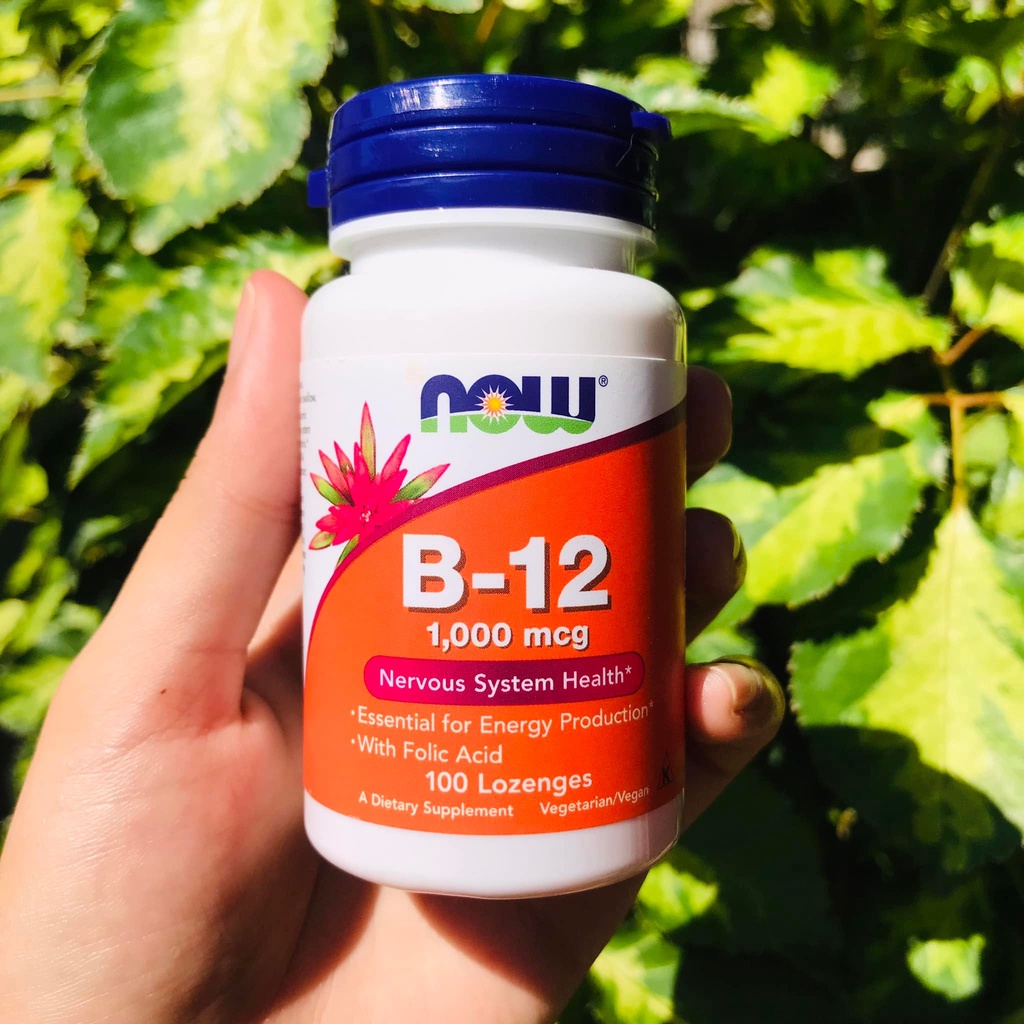 100% Thuân Chay – Bổ Sung Vitamin B12 1000mcg ,Folic Acid dạng viên ngậm hãng NOW