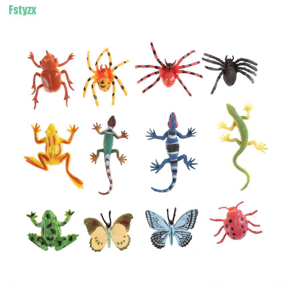 fstyzx 12pcs Plastic Insect Reptile Model Figures Kids Party Bag gift Novelty Animal Toys