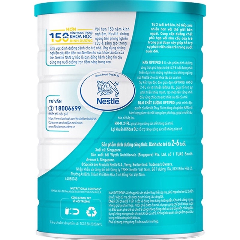 SỮA BỘT NESTLE NAN OPTIPRO 4 (1,7kg) MẪU MỚI HMO