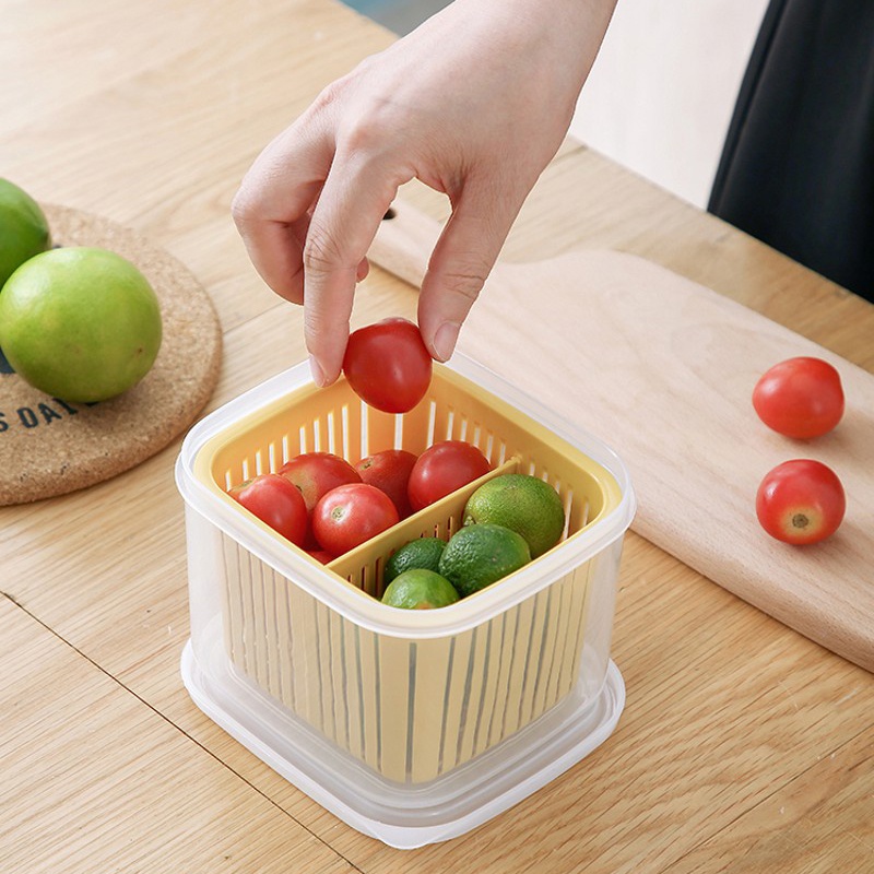 Hộp đựng trái cây và ớt tỏi hình vuông chống rò rỉ kích thước nhỏ