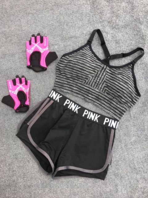 quần tập gym pink nữ 2 lớp