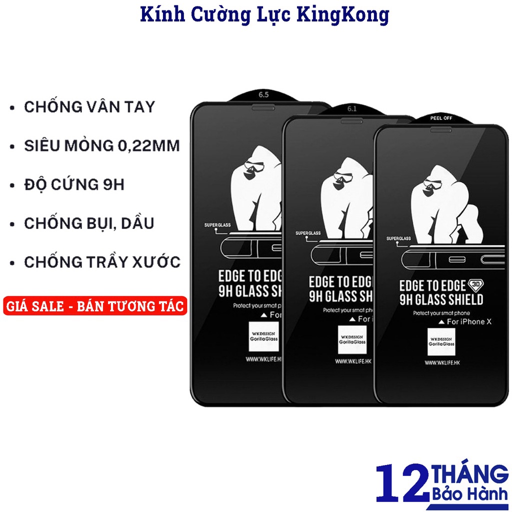 Kính cường lực iphone KingKong full màn 6plus/6s plus/7/8/7plus/8plus/x/xs/xs max/11/12/13pro/13 14/pro/max/promax