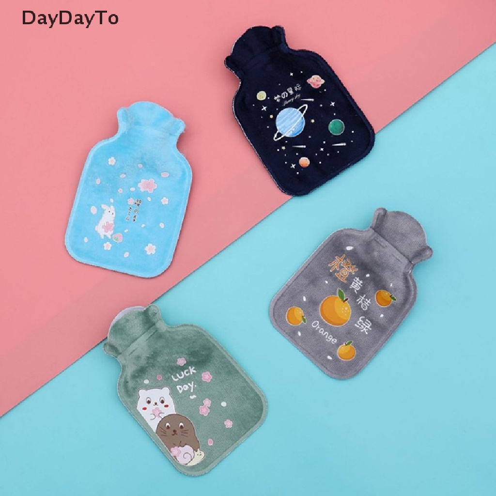 Túi Đựng Bình Nước Nóng Giữ Ấm Bằng Vải Cashmere Phối Lông Cừu Dễ Thương