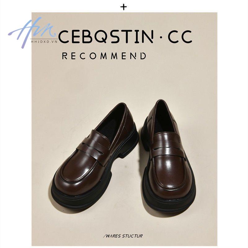 Giày Lười Da Đế Dày Phong Cách Anh Quốc Thời Trang Mùa Hè 2022