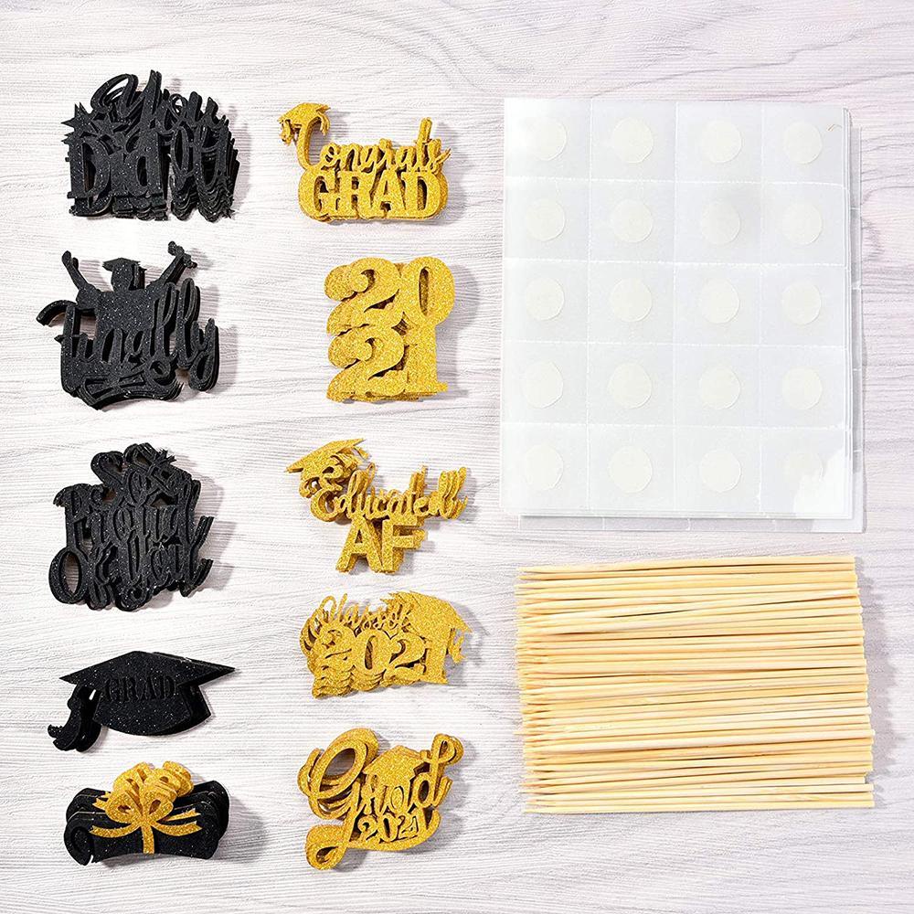 ESPO Set 12 Que Cắm Trang Trí Bánh Kem Hình Nón Tốt Nghiệp