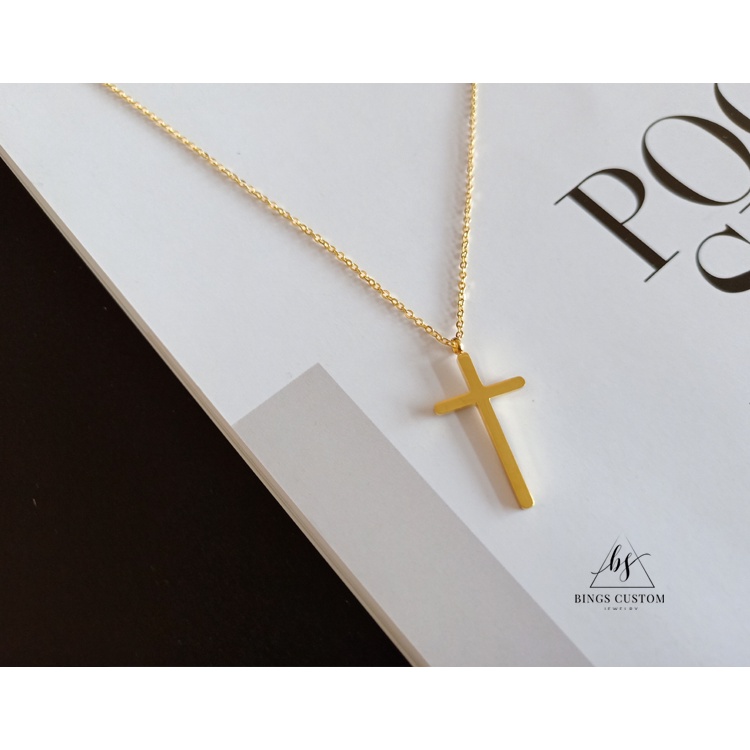 [FreeShip] Dây chuyền nữ titan hai lớp chữ thập X7-310a - CAM KẾT KHÔNG BAY MÀU