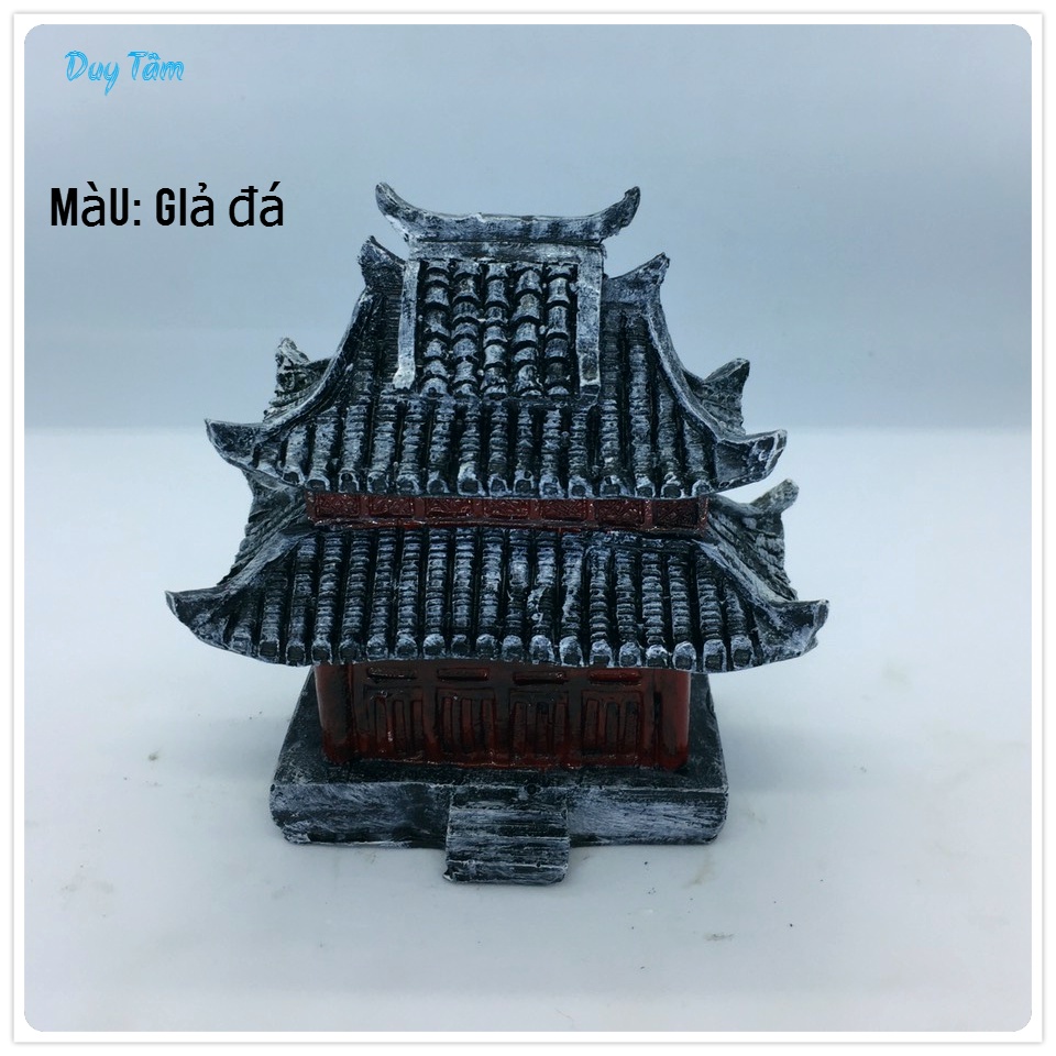 Tiểu cảnh mini, sen đá, bể cá, thủy sinh, non bộ, thác nước, trang trí terrarium, sân vườn. TC012- Mô hình nhà cổ trấn.