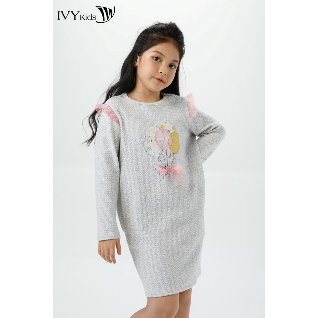 Đầm thun bé gái dáng suông IVY moda MS 42G1474