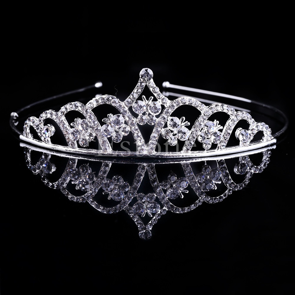 Vương Miện Cài Tóc Đính Đá Pha Lê Phong Cách Vintage Cho Cô Dâu